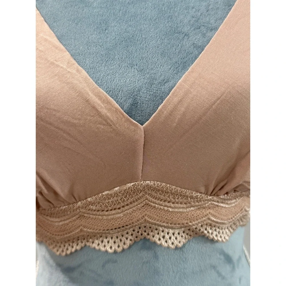 Cosabella Ceylon Modal Curvy Bralette Nude Beige Wireless Lounge Bra XL - Picture 7 of 12